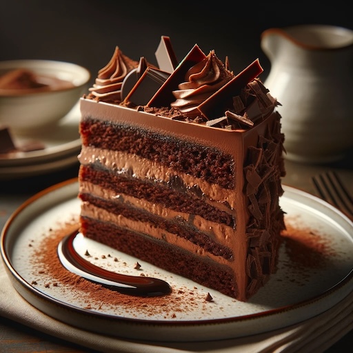 Chocolate cake slice